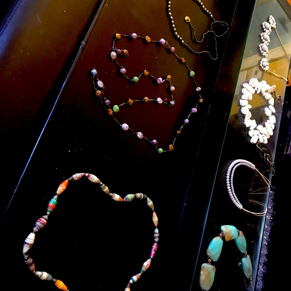 Necklaces $15 each Bag=$30  all 9 necklaces + Bag $90 All Handmade.